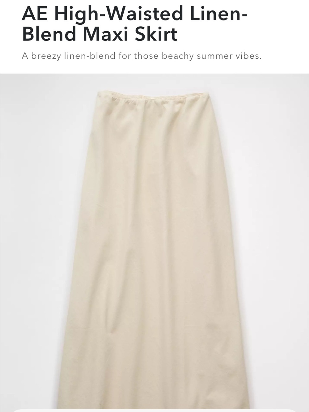 American Eagle Outfitters Cream Maxi Skirt linen blend